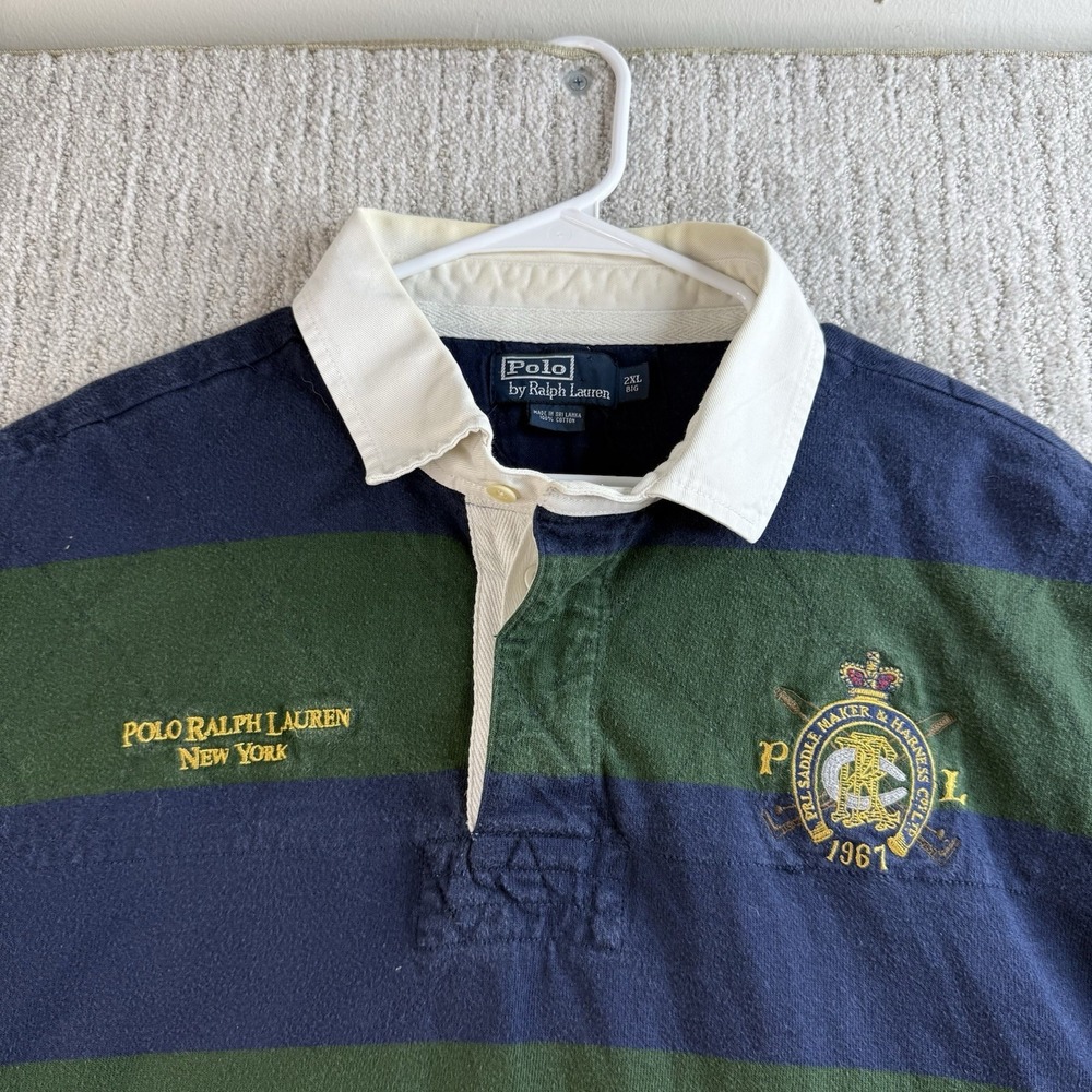 Polo Ralph Lauren Rugby Polo Men's Size 2XB Long Sleeve Crest - Picture 2 of 9